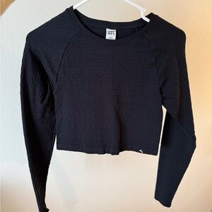 JoyLab Black Fitted Long Sleeve Crop Top